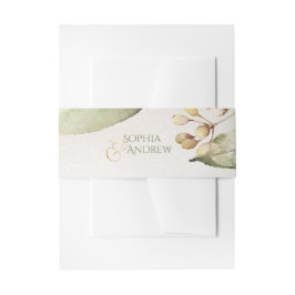 Botanisch groen  rustiek bruiloft monogram uitnodigingen wikkel