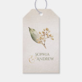 Botanisch groen  rustiek koppel cadeau cadeaulabel (Voorkant)