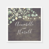 Botanisch groen rustiek land bruiloft servet (Voorkant)