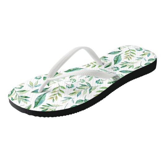 Botanisch groen rustiek patroon teenslippers (Schuin)