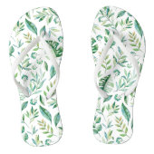 Botanisch groen rustiek patroon teenslippers (Voetbed)