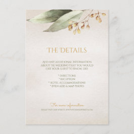 Botanisch groen  rustieke detailkaart informatiekaartje