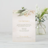 Botanisch groen rustieke detailkaart informatiekaartje (Staand voorkant)