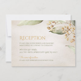Botanisch groen  rustieke ontvangstkaart RSVP kaartje