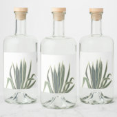 Botanisch groen tropisch blad likeurfles etiket (Flessen)