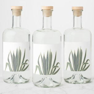Botanisch groen tropisch blad likeurfles etiket