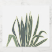 Botanisch groen tropisch blad likeurfles etiket (Enkel label)