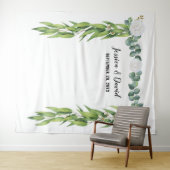 Botanisch groen verlaat Boog Huwelijksachtergronde Wandkleed (In Situ (horizontaal))