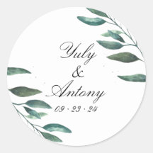 Botanisch groen verlaat moderne bruiloft