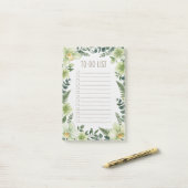 Botanisch groen watercolor takenotitieblok post-it® notes (Op bureau)