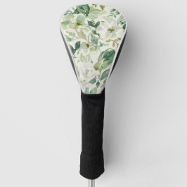 Botanisch groen waterverf bloemen bladeren natuur  golfheadcover