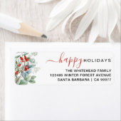 Botanisch groen Waterverf Happy Holiday Etiket (Insitu)