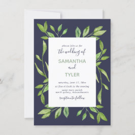 Botanisch groen Waterverf Petite Wedding Kaart