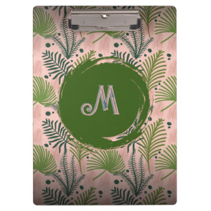 Botanisch groen Waterverf verlaat monogram Klembord