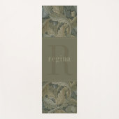  botanisch groen William Morris Monogram Yogamat (Voorkant)