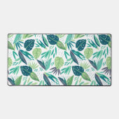 Botanisch Groen & Wit Bladpatroon Bureaumat (Voorkant)
