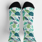 Botanisch Groen & Wit Bladpatroon Sokken (Top)