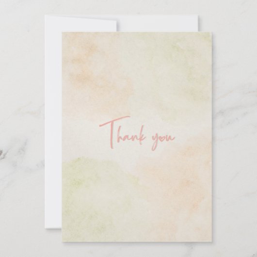 Botanisch groen wit waterverf bloemenbruiloft kaart (Achterkant)