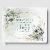 Botanisch groen witte bruidsfeest gastenboek (Voorkant)
