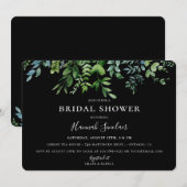 Botanisch groen zwart Vrijgezellenfeest Kaart (Voorkant / Achterkant)