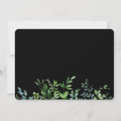 Botanisch groen zwart Vrijgezellenfeest Kaart (Achterkant)