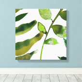 Botanisch groene bladeren minimaal eenvoudig simpl canvas afdruk (Insitu (Houten vloer))