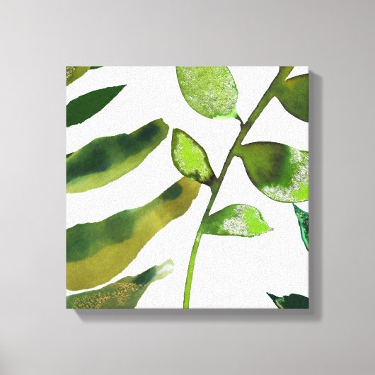 Botanisch groene bladeren minimaal eenvoudig simpl canvas afdruk (Voorkant)