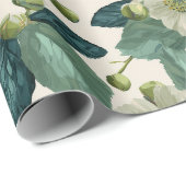 Botanisch groene bloemcrème bloempatroon cadeaupapier (Rol Hoek)