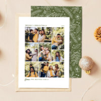 Botanisch groene kerst familie 7 foto collage