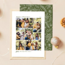 Botanisch groene kerst familie 7 foto collage