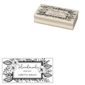 Botanisch handgetekend frame handgemaakt met liefd rubberstempel (Gestempeld)