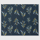 Botanisch Herhalingspatroon van twijgen met goud Cadeaupapier (Vlak)