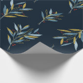 Botanisch Herhalingspatroon van twijgen met goud Cadeaupapier (Hoek)