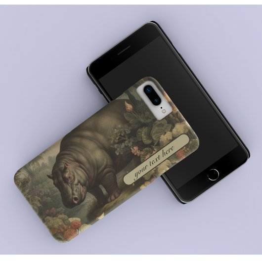 Botanisch Hippo, aanpasbaar iPhone Hoesje