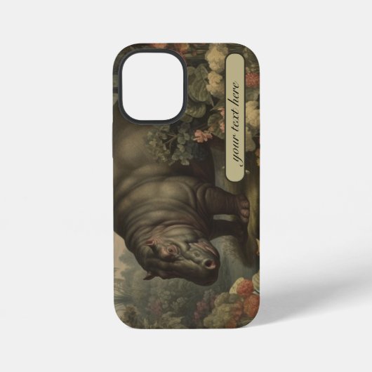 Botanisch Hippo, aanpasbaar iPhone Hoesje (Achterkant)
