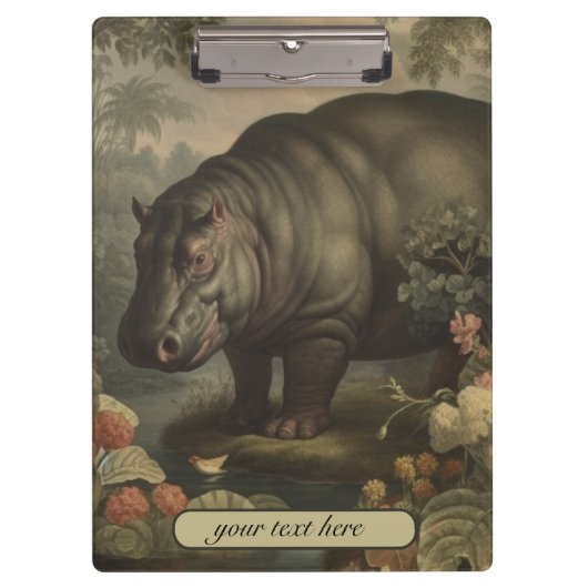  Botanisch Hippo, aanpasbaar Klembord (Voorkant)