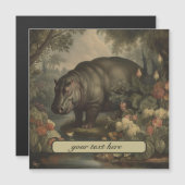  Botanisch Hippo, aanpasbaar Magnetische Uitnodiging (Voorkant / Achterkant)