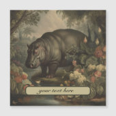  Botanisch Hippo, aanpasbaar Magnetische Uitnodiging (Voorkant)