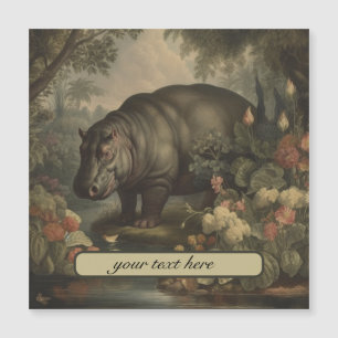  Botanisch Hippo, aanpasbaar Magnetische Uitnodiging