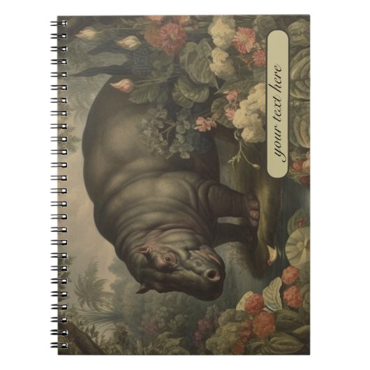  Botanisch Hippo, aanpasbaar Notitieboek (Voorkant)