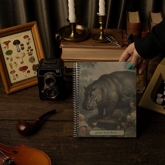 Botanisch Hippo, aanpasbaar Notitieboek