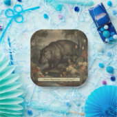 Botanisch Hippo, aanpasbaar Papieren Bordje (Feest)