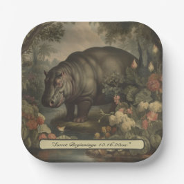 Botanisch Hippo, aanpasbaar Papieren Bordje