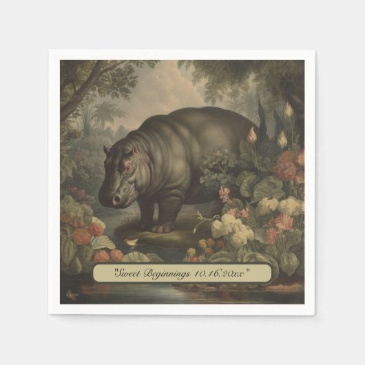 Botanisch Hippo, aanpasbaar Servet (Voorkant)