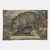 Botanisch Hippo, aanpasbaar Theedoek (Horizontaal)