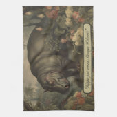 Botanisch Hippo, aanpasbaar Theedoek (Verticaal)