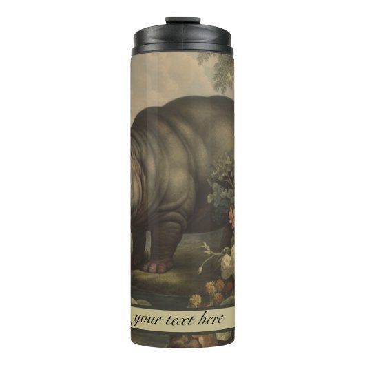  Botanisch Hippo, aanpasbaar Thermosbeker (Voorkant)