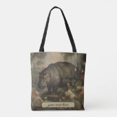  Botanisch Hippo, aanpasbaar Tote Bag (Achterkant)