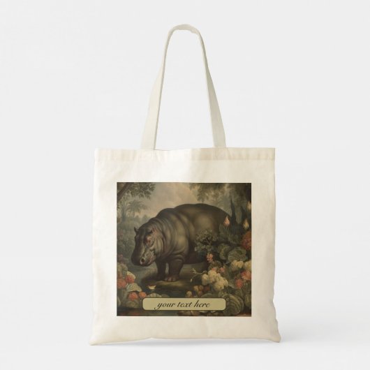  Botanisch Hippo, aanpasbaar Tote Bag (Achterkant)