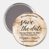 Botanisch hout snijden Bespaar de datum Rustic Wed Magneet (Voorkant / Achterkant)